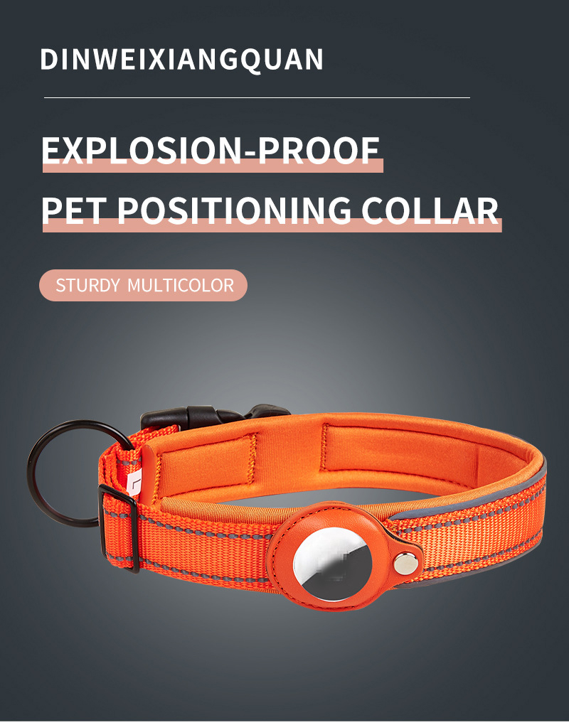 Collier pour chien réfléchissant réglable de haute qualité avec puce GPS et système de suivi Airtag 17
