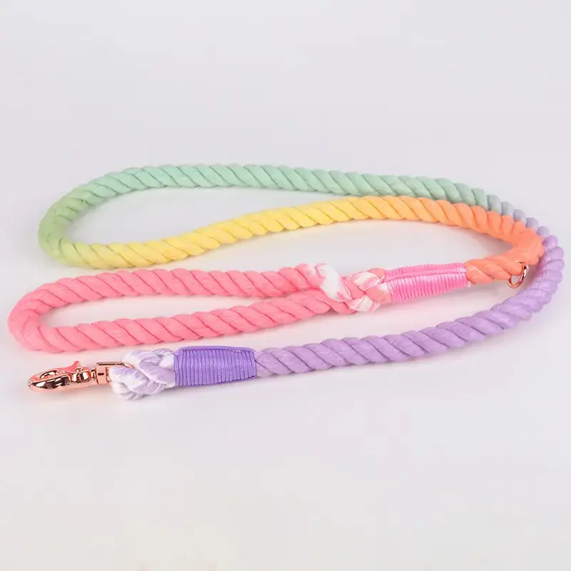 Natural Cotton Braided Rope Dog Leash 3