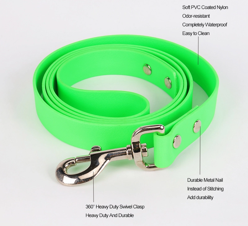 OKEYPETS Corde pour chien résistante et durable, en nylon enduit de PVC vert, imperméable. Laisse pour chien en PVC. 5