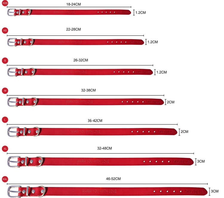 OKEYPETS - Collier pour chien de luxe en cuir italien souple multicolore, fait main et ajustable. 13