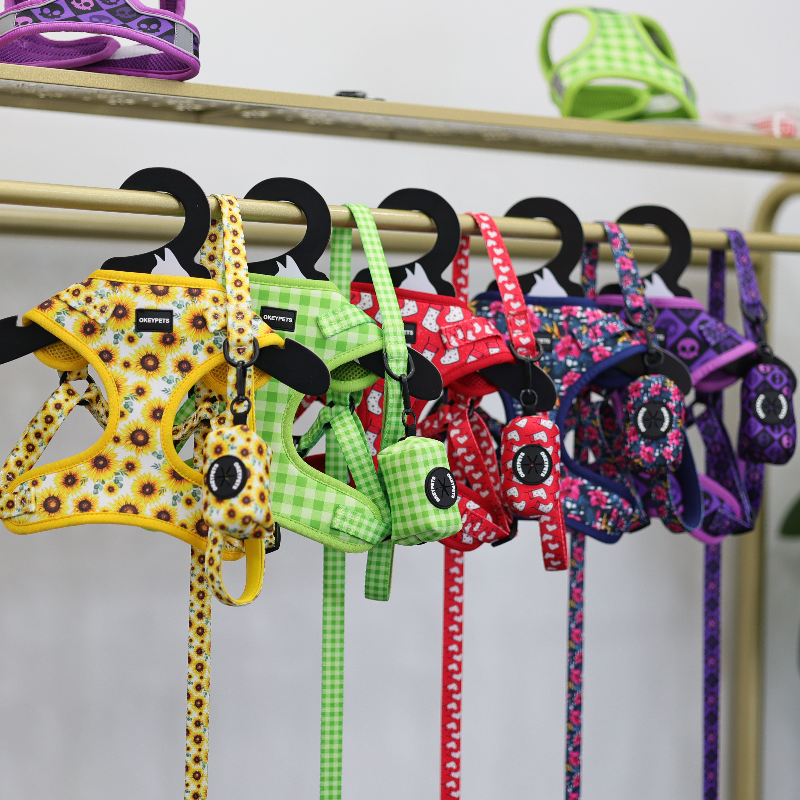 원스텝 강아지 하네스 세트, 탈출 방지 통기성 강아지 하네스 조끼 (강아지, 소형견, 중형견용) 9