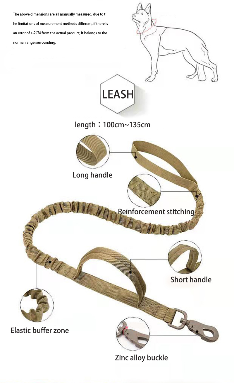 Lorica Canina Militaris pro Canibus Magnis et Mediis, Viridis Sine Tractione, Lorica Canina Tactica, Collaris, Set 19