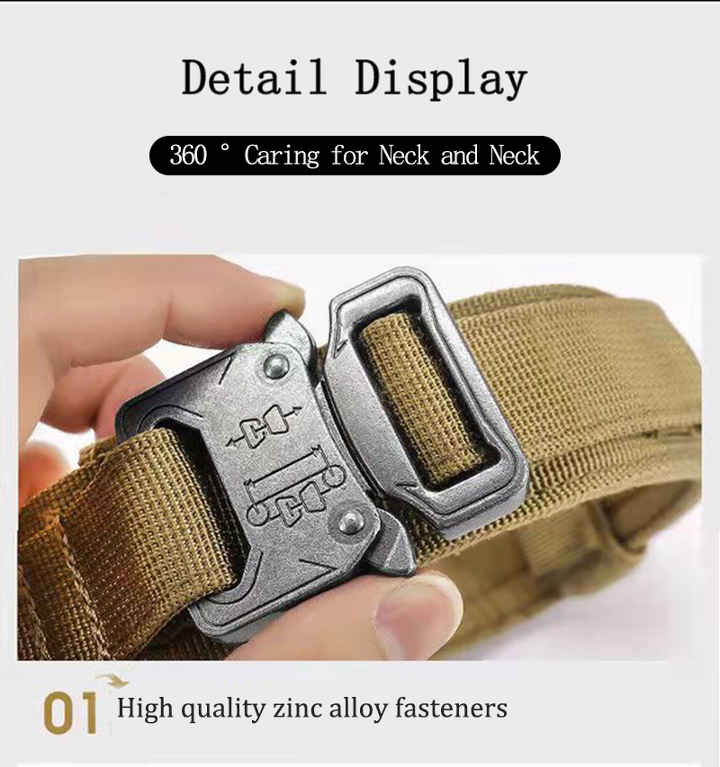 Harnais tactique pour grands chiens, réglable et robuste, anti-traction, avec poignée. 21