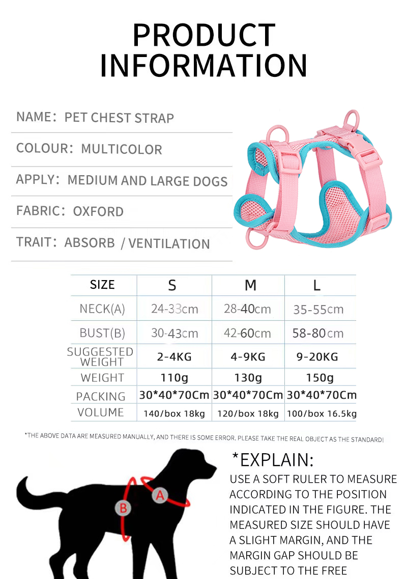 Harnais-gilet en maille pour chat et chien, coloré avec accessoires assortis. 24