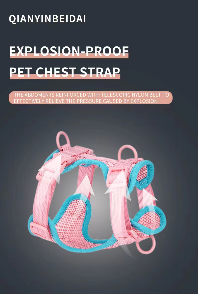 Harnais-gilet en maille pour chat et chien, coloré avec accessoires assortis. 18