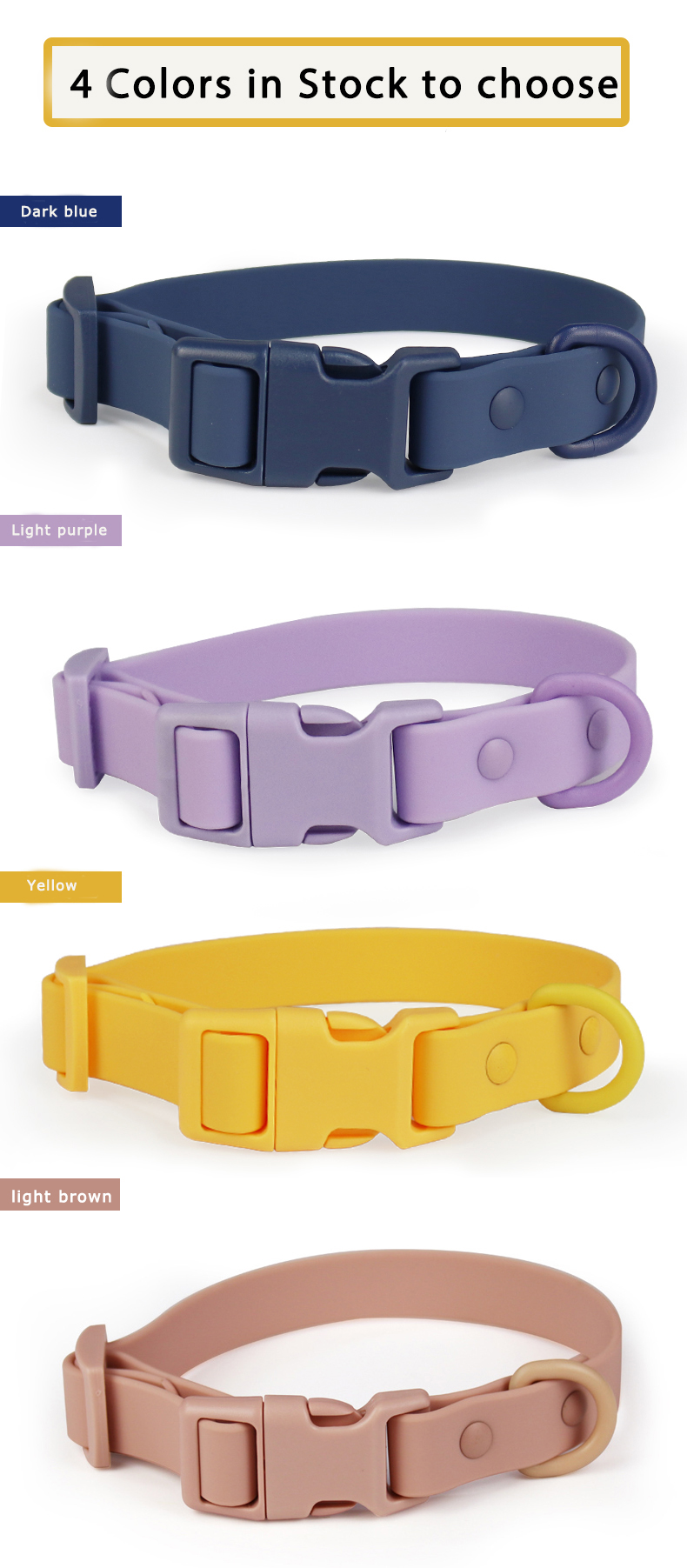 Collier pour chien en PVC, prix de gros, imperméable et pas cher, avec boucle à dégagement rapide. 14