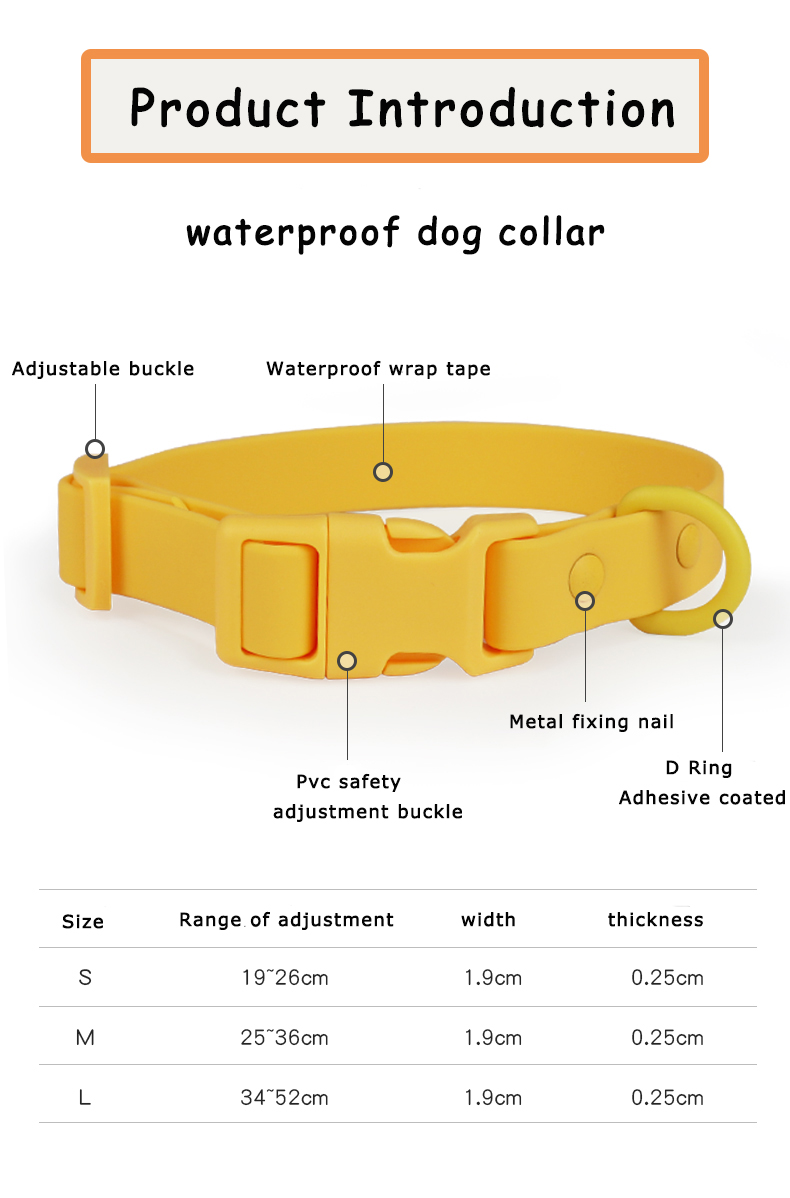 Collier pour chien en PVC, prix de gros, imperméable et pas cher, avec boucle à dégagement rapide. 13