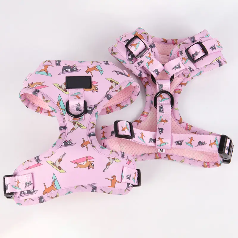 OKEYPETS - Pettorina per cani in neoprene di lusso, traspirante, alla moda, dal design accattivante, comoda e reversibile, regolabile, sicura 1