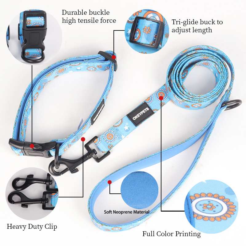 Harnais pour chien réversible en néoprène anti-traction, sur mesure, OKEYPETS - Design personnalisé 8