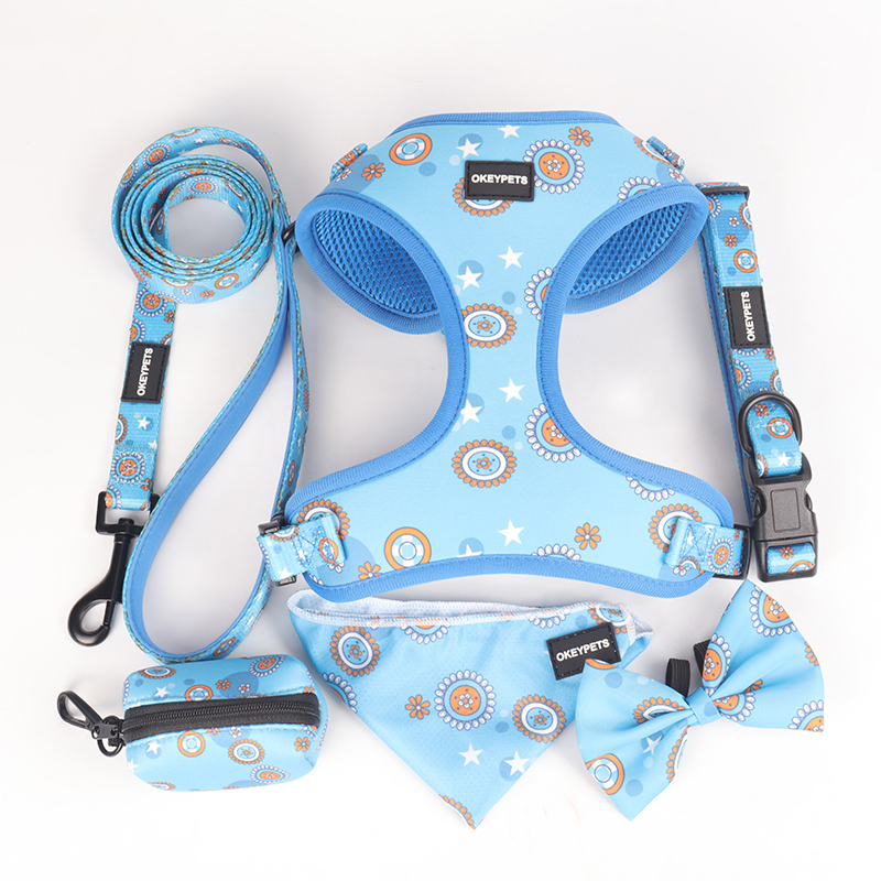 OKEYPETS - OKEYPETS Nagykereskedelmi Minőségi Színes Kisállat Autós Póráz Nyomtatott Poliészter Biztonsági Öv Heveder Kutya Biztonsági Öv Kutya Autós Póráz 17