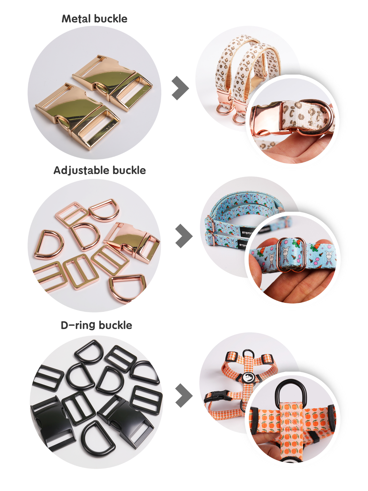 OKEYPETS - Pribor za kućne ljubimce, zlatni set metalnih kopči za ogrlice za pse, metalni hardver, kopča 14