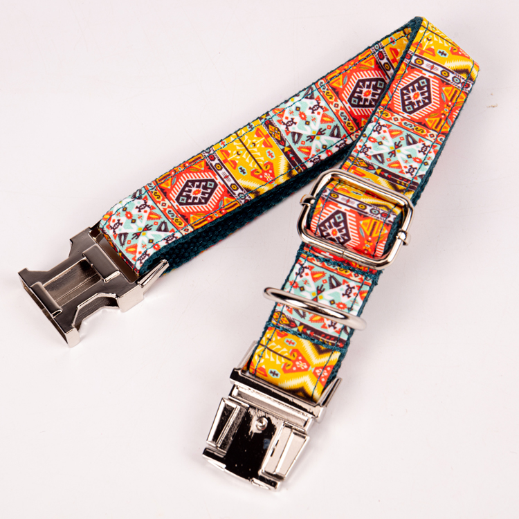 OKEYPETS - OKEYPETS Obojek pro psy s rychloupínací kovovou přezkou, ekologický, odolný, módní, pratelný, s potiskem a jedinečným vzorem 11