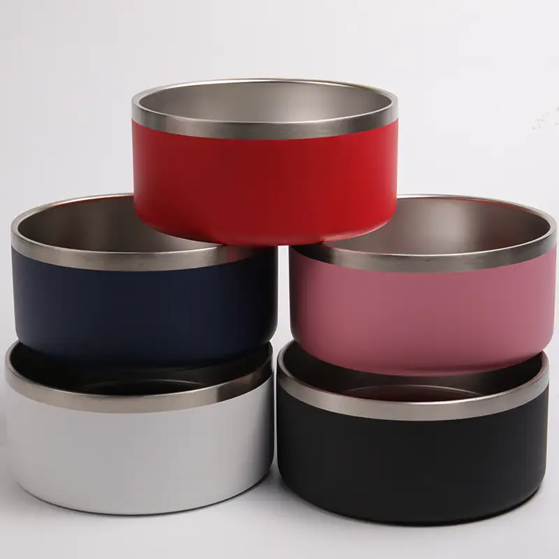 OKEYPETS - Gyártói színes kutyatál rozsdamentes acélból 32oz 64oz logóval, egyedi duplafalú, hordozható kutyatál 1