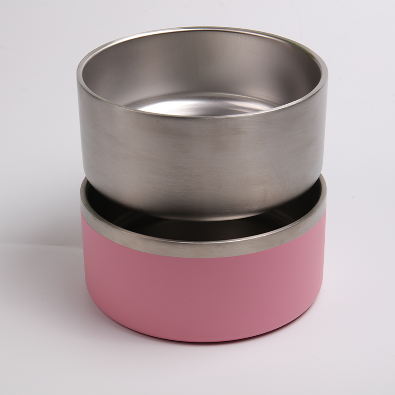 OKEYPETS - Gyártói színes kutyatál rozsdamentes acélból 32oz 64oz logóval, egyedi duplafalú, hordozható kutyatál 10