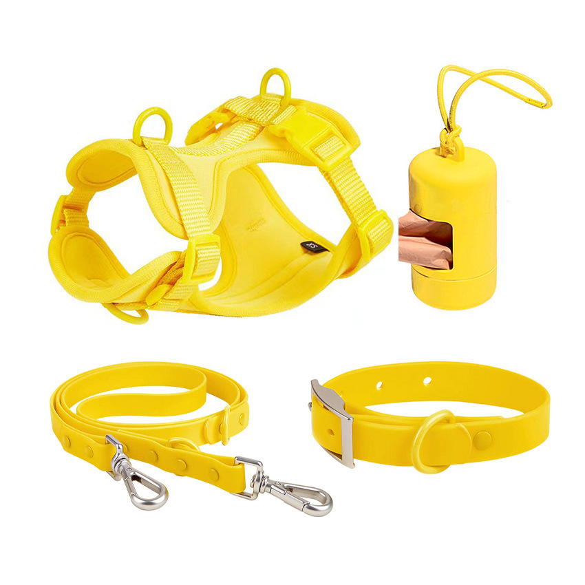 Harnais pour chien, collier, laisse, porte-sacs à déjections canines, fournisseur de produits colorés pour chiens, gilet anti-fugue pour chien, ensemble de harnais 9