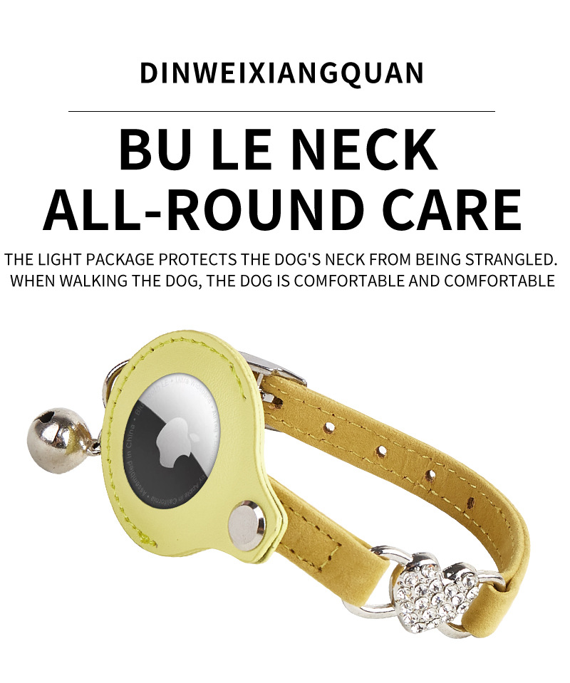 Collier pour chat Airtag en stock. Collier de sécurité multicolore avec porte-étiquette Airtag en forme de pomme et clochette. 13