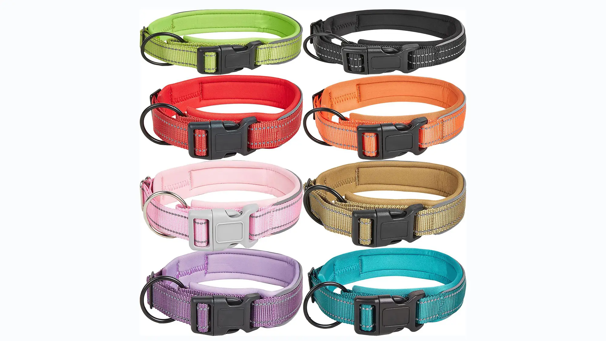 Collier pour chien en nylon réfléchissant et coloré noir, accessoires pour petits et moyens chiens. 1