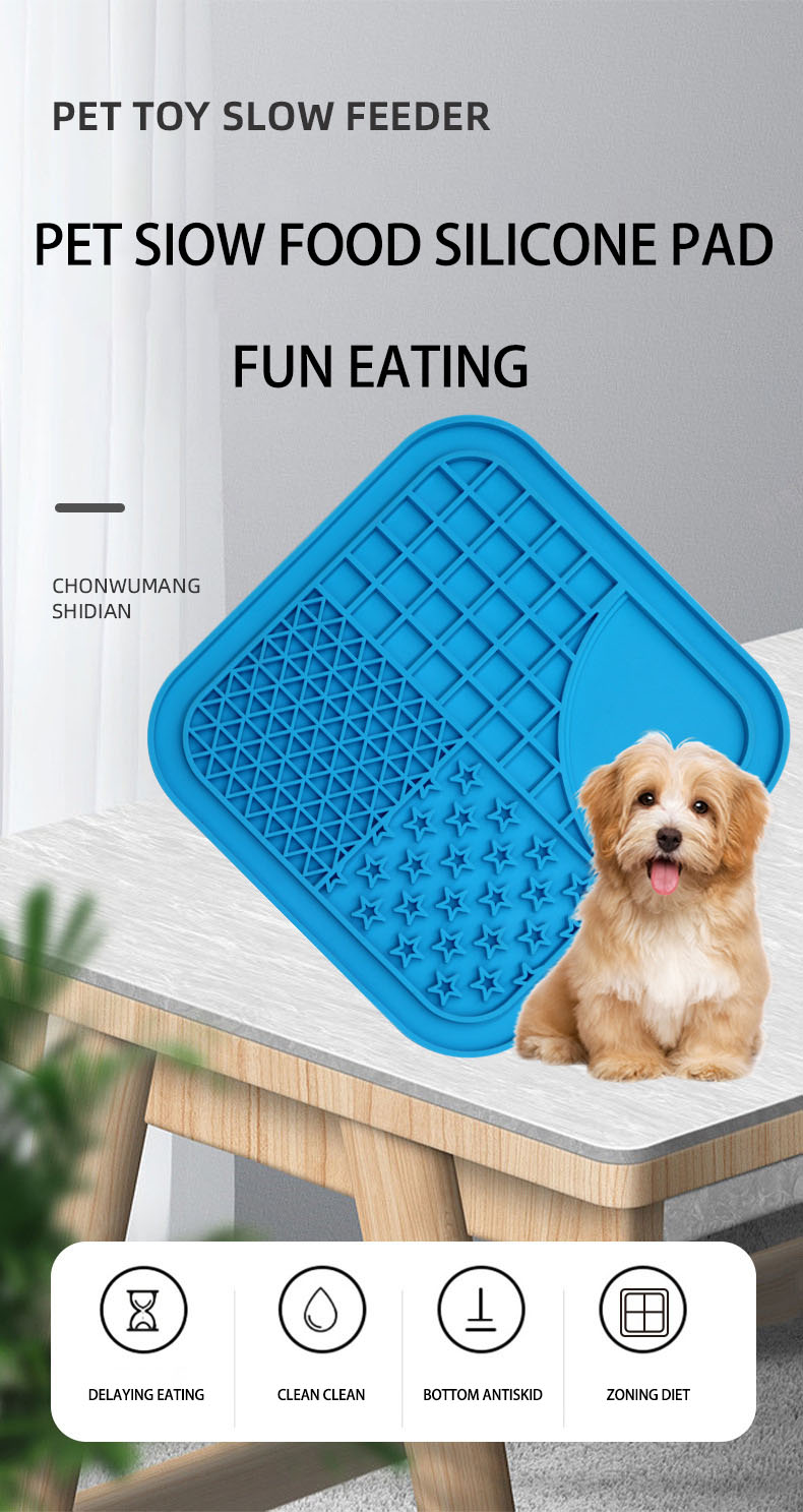Tapis pour gamelle de chien antidérapant en silicone, tapis de table plus épais et imperméable pour chat, tapis pour gamelle lente. 7