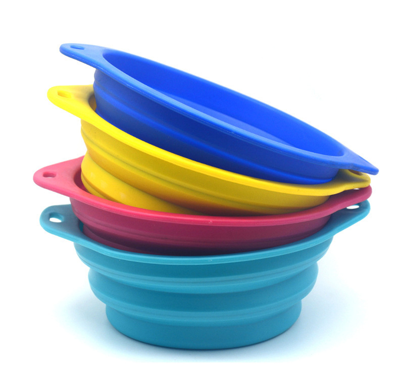 Gamelles pliables pour chiens en gros, en stock, colorées, pour toutes races de chiens, chats et chiots, en silicone sans danger. 18