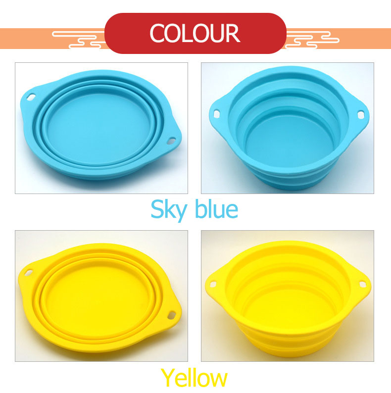 Gamelles pliables pour chiens en gros, en stock, colorées, pour toutes races de chiens, chats et chiots, en silicone sans danger. 15