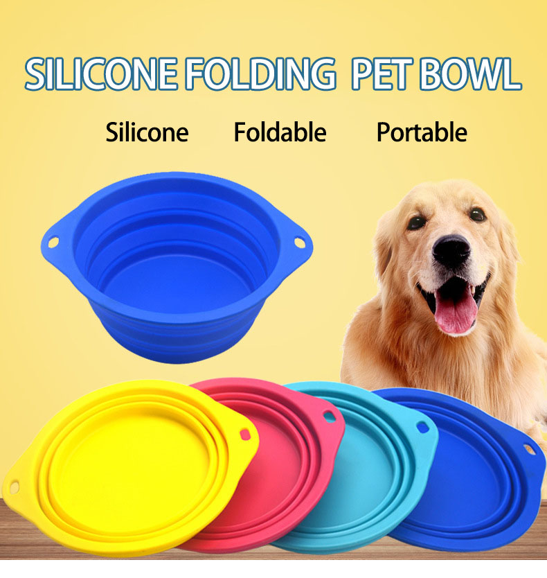 Gamelles pliables pour chiens en gros, en stock, colorées, pour toutes races de chiens, chats et chiots, en silicone sans danger. 10