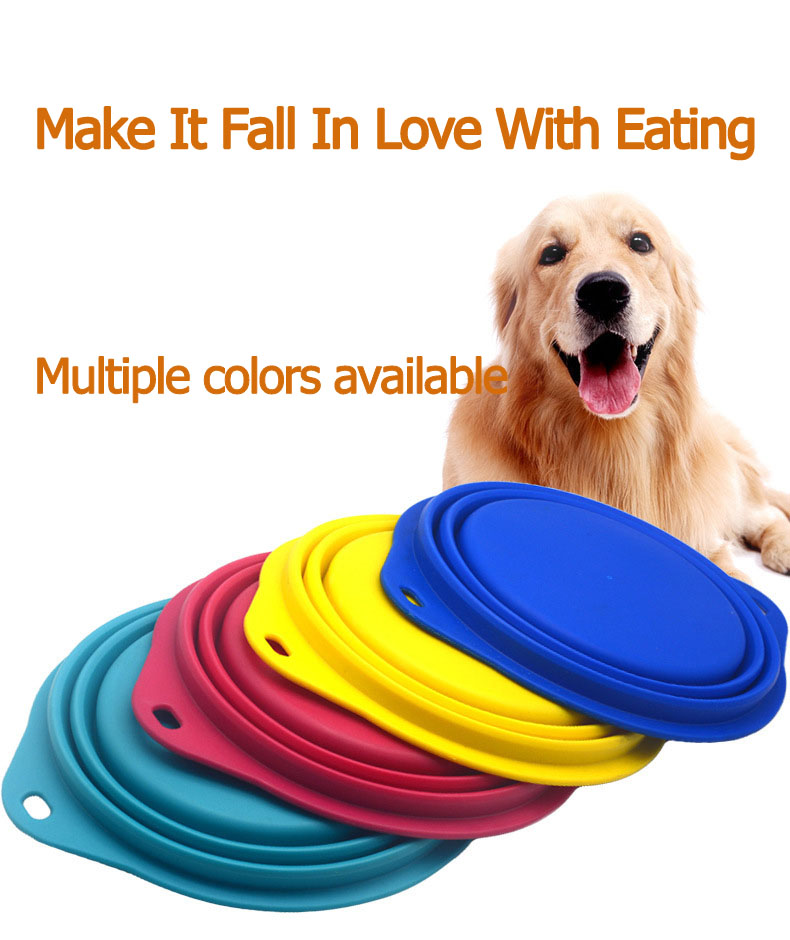 Gamelles pliables pour chiens en gros, en stock, colorées, pour toutes races de chiens, chats et chiots, en silicone sans danger. 14