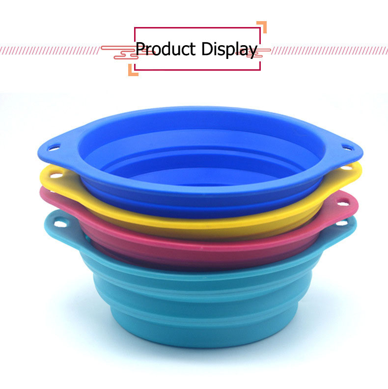 Gamelles pliables pour chiens en gros, en stock, colorées, pour toutes races de chiens, chats et chiots, en silicone sans danger. 17