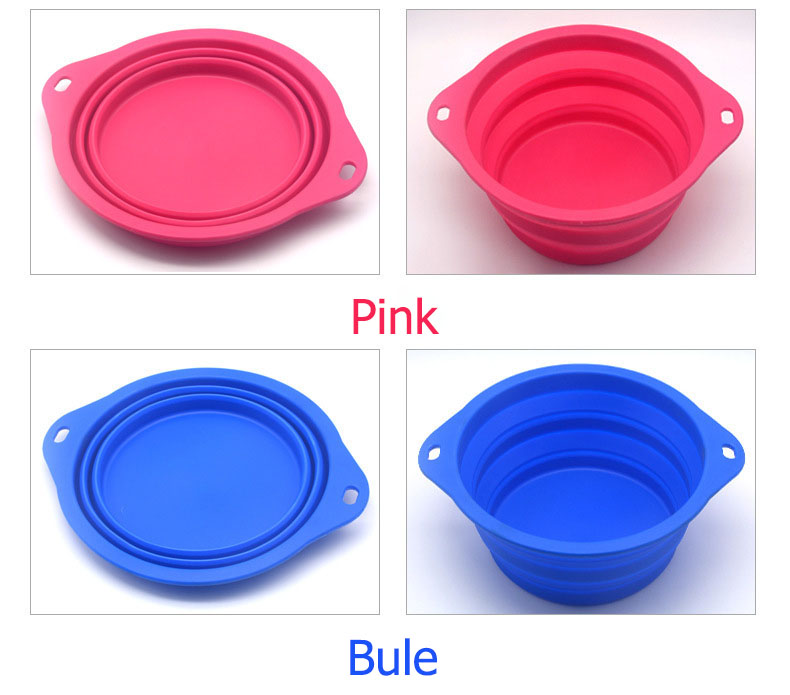 Gamelles pliables pour chiens en gros, en stock, colorées, pour toutes races de chiens, chats et chiots, en silicone sans danger. 16