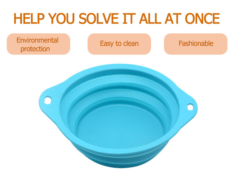 Gamelles pliables pour chiens en gros, en stock, colorées, pour toutes races de chiens, chats et chiots, en silicone sans danger. 12