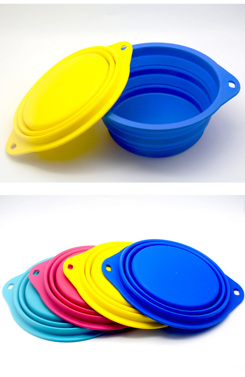 Gamelles pliables pour chiens en gros, en stock, colorées, pour toutes races de chiens, chats et chiots, en silicone sans danger. 19