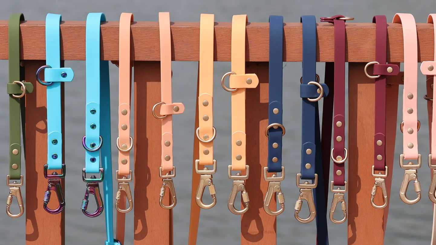 Laisse double étanche en PVC sur mesure pour chiens de petite et moyenne taille. 1