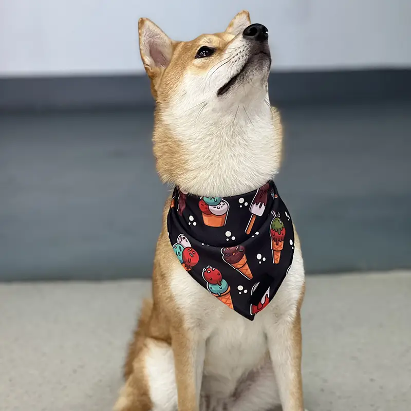 OKEYPETS Bandana réversible pour animaux de compagnie avec logo personnalisé par sublimation, imprimé chien 1