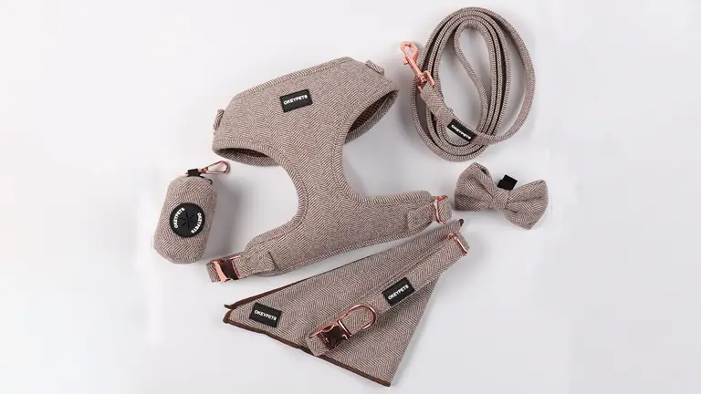 OKEYPETS Pettorina in tweed di alta qualità personalizzata, stile fashion, comoda e traspirante, per cani 1