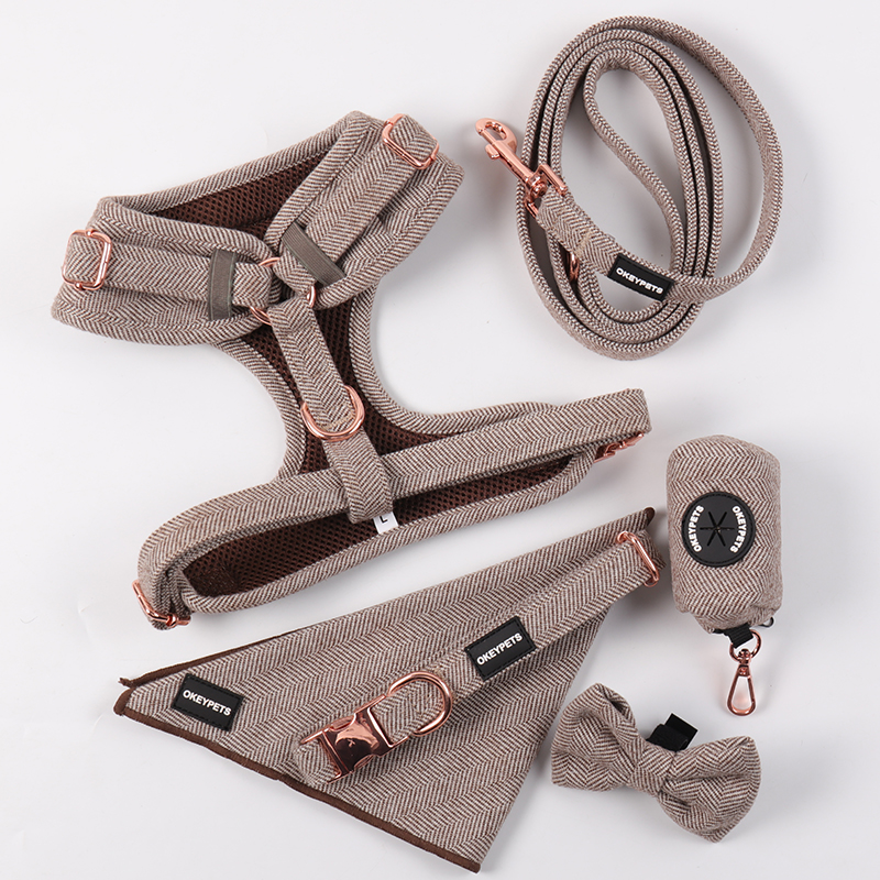 OKEYPETS Pettorina in tweed di alta qualità personalizzata, stile fashion, comoda e traspirante, per cani 9