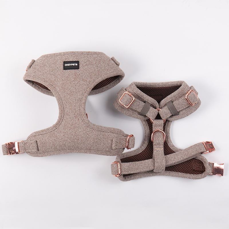 OKEYPETS Pettorina in tweed di alta qualità personalizzata, stile fashion, comoda e traspirante, per cani 8