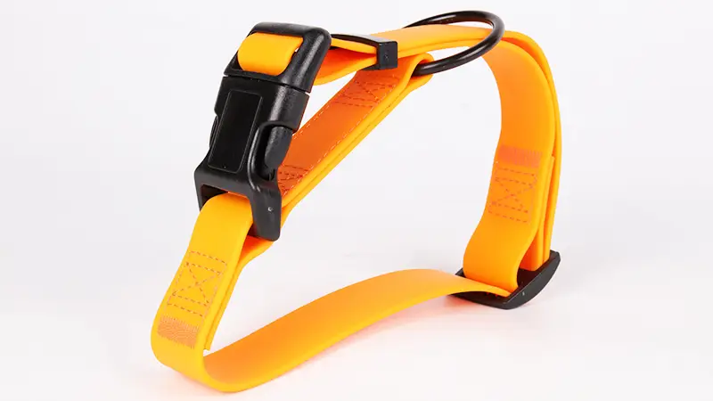 Collier pour chien OKEYPETS léger en PVC orange vif pour l'extérieur 1