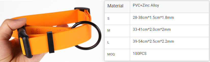 Collier pour chien OKEYPETS léger en PVC orange vif pour l'extérieur 5