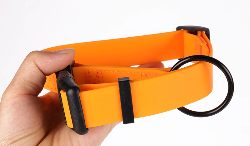 Collier pour chien OKEYPETS léger en PVC orange vif pour l'extérieur 6