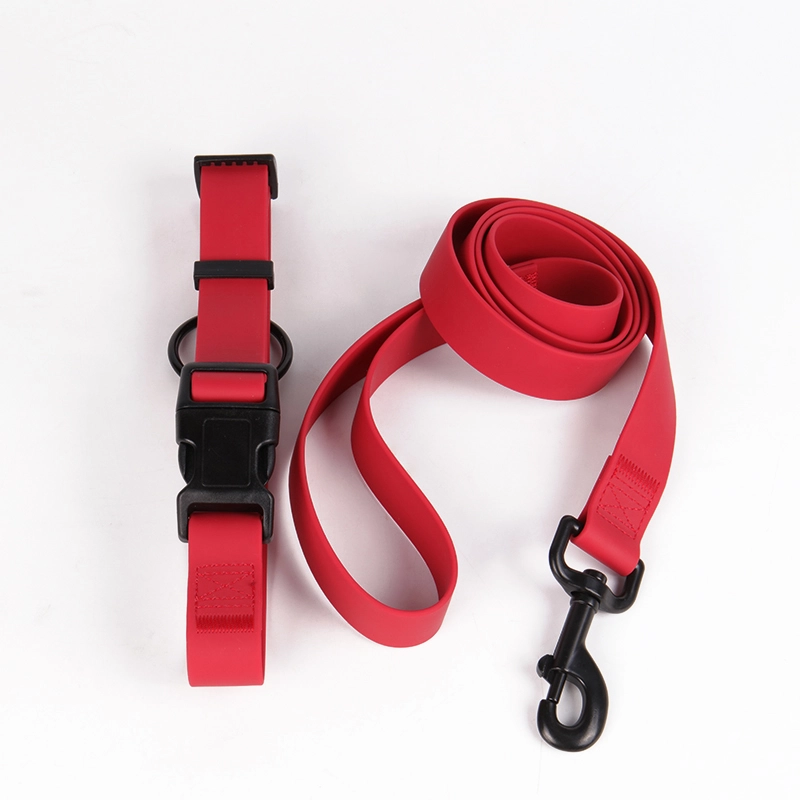 OKEYPETS PVC ovratnica za pse, vodoodporen material, trpežna rdeča ovratnica za pse 9