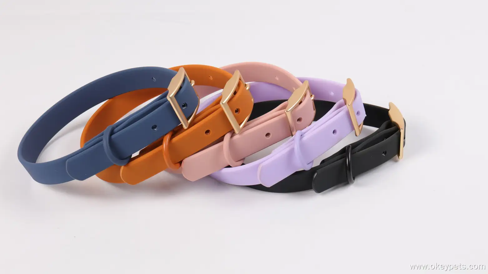 OKEYPETS Silikone PVC Hundehalsbånd Og Snor OKEYPETS Vandtæt Farverig Til Alle Hunderacer 1