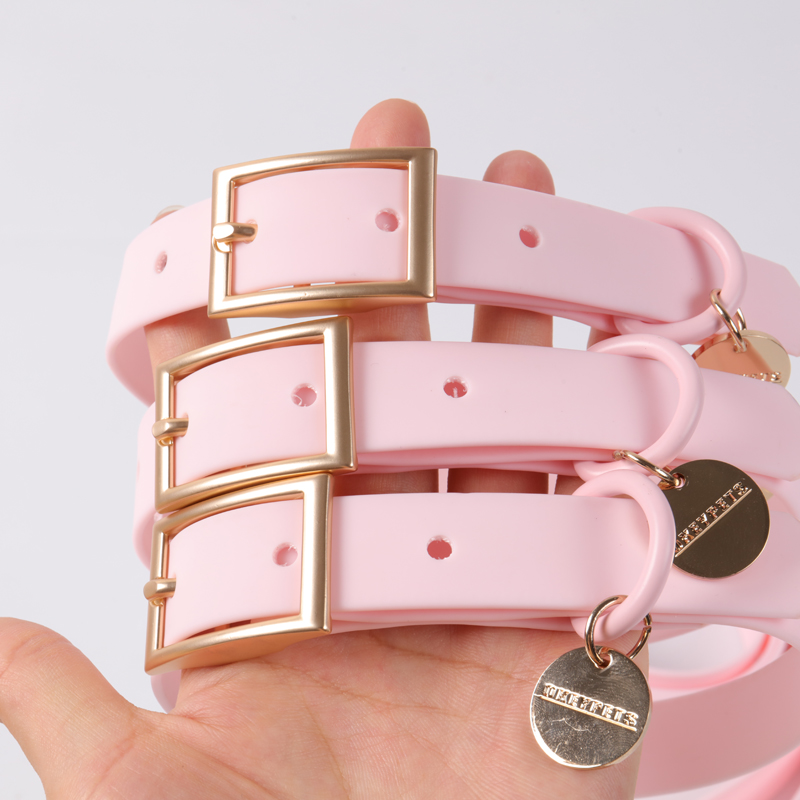 OKEYPETS Silikone PVC Hundehalsbånd Og Snor OKEYPETS Vandtæt Farverig Til Alle Hunderacer 12