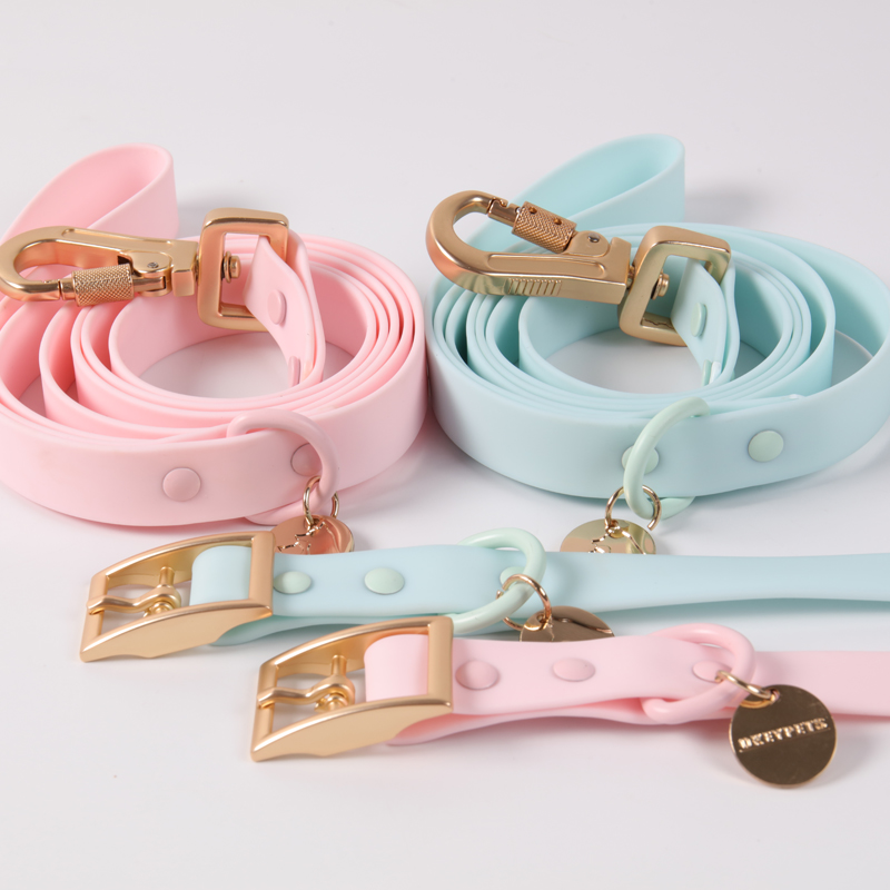 OKEYPETS Silikone PVC Hundehalsbånd Og Snor OKEYPETS Vandtæt Farverig Til Alle Hunderacer 9