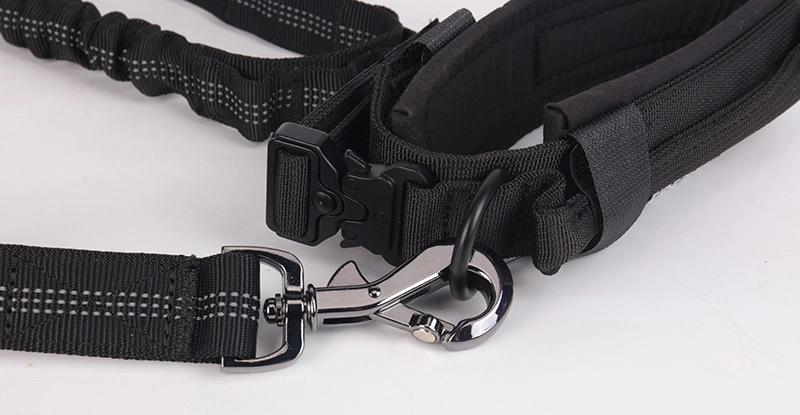 Accessoires tactiques militaires Okeypets : collier et laisse de dressage réglables pour chien, noir. Collier et laisse tactiques pour chien. 14