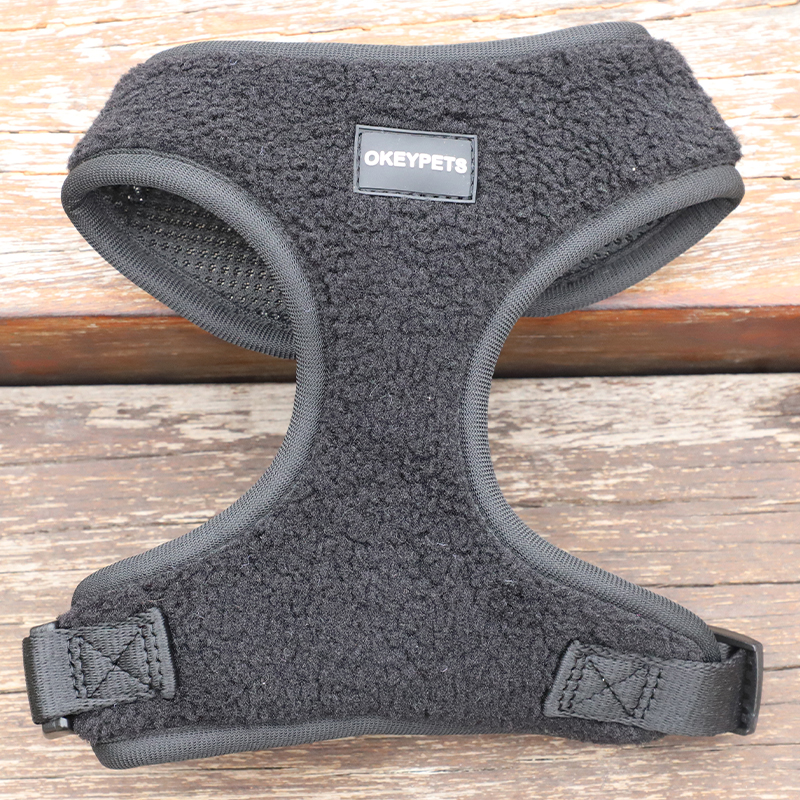 Harnais pour chien personnalisé multicolore en laine polaire douce d'agneau, ensemble de harnais assortis 16