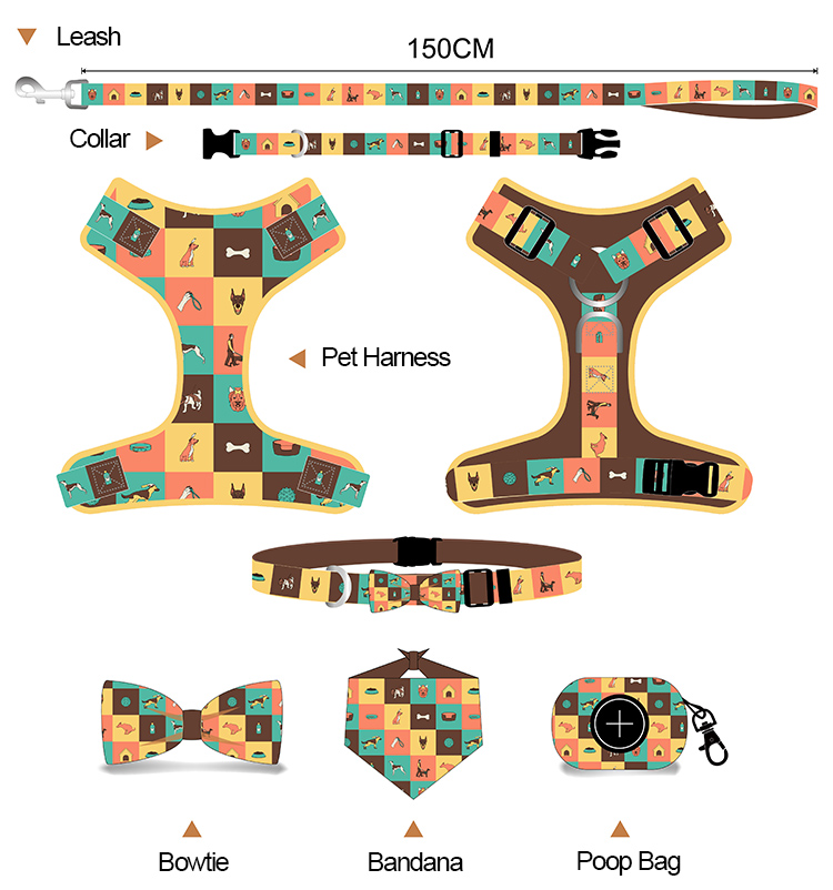 No Pull Dog Harness Manufacturer Neoprene personalized harness for dogs Printed 17