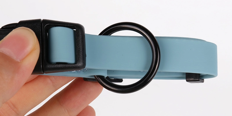 Collier pour chiot ajustable, résistant à l'usure et facile à nettoyer, en PVC bleu - OKEYPETS 6