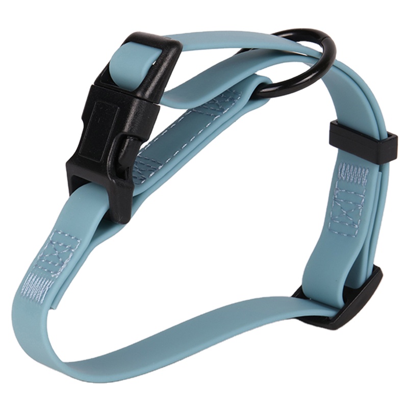 Collier pour chiot ajustable, résistant à l'usure et facile à nettoyer, en PVC bleu - OKEYPETS 5
