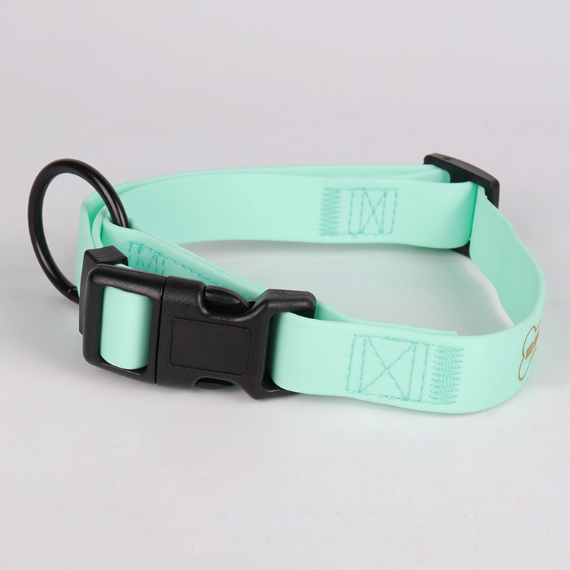 Čista zelena barva mehke PVC ovratnice za pse Udobna PVC prevleka za hišne ljubljenčke 13