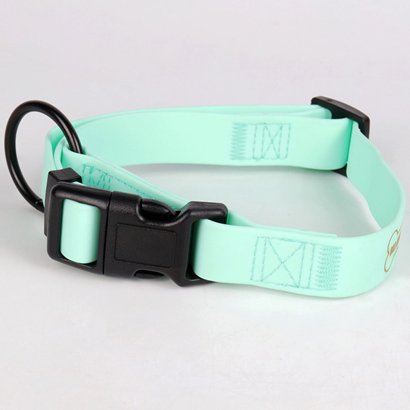 Čista zelena barva mehke PVC ovratnice za pse Udobna PVC prevleka za hišne ljubljenčke 5