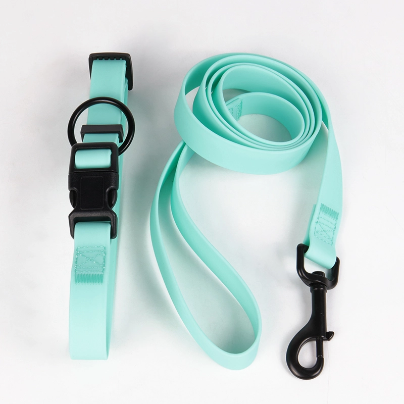 Collier pour chien en PVC vert menthe, couleur personnalisable, vente en gros 7
